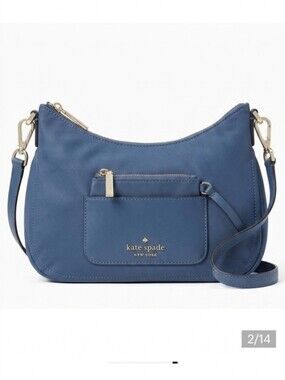 Kate Spade Chelsea Nylon Camera Bag Blue Shoulder Bag Purse Deep Cornflower